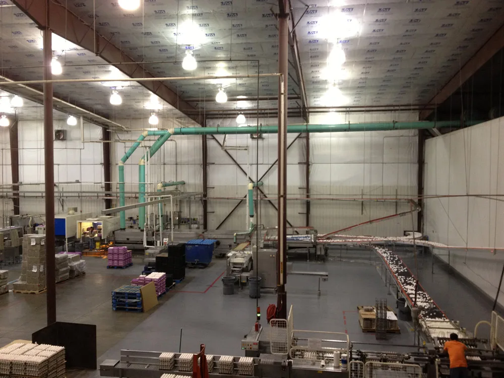 Large industrial production facility interior built by Pilchuck Construction