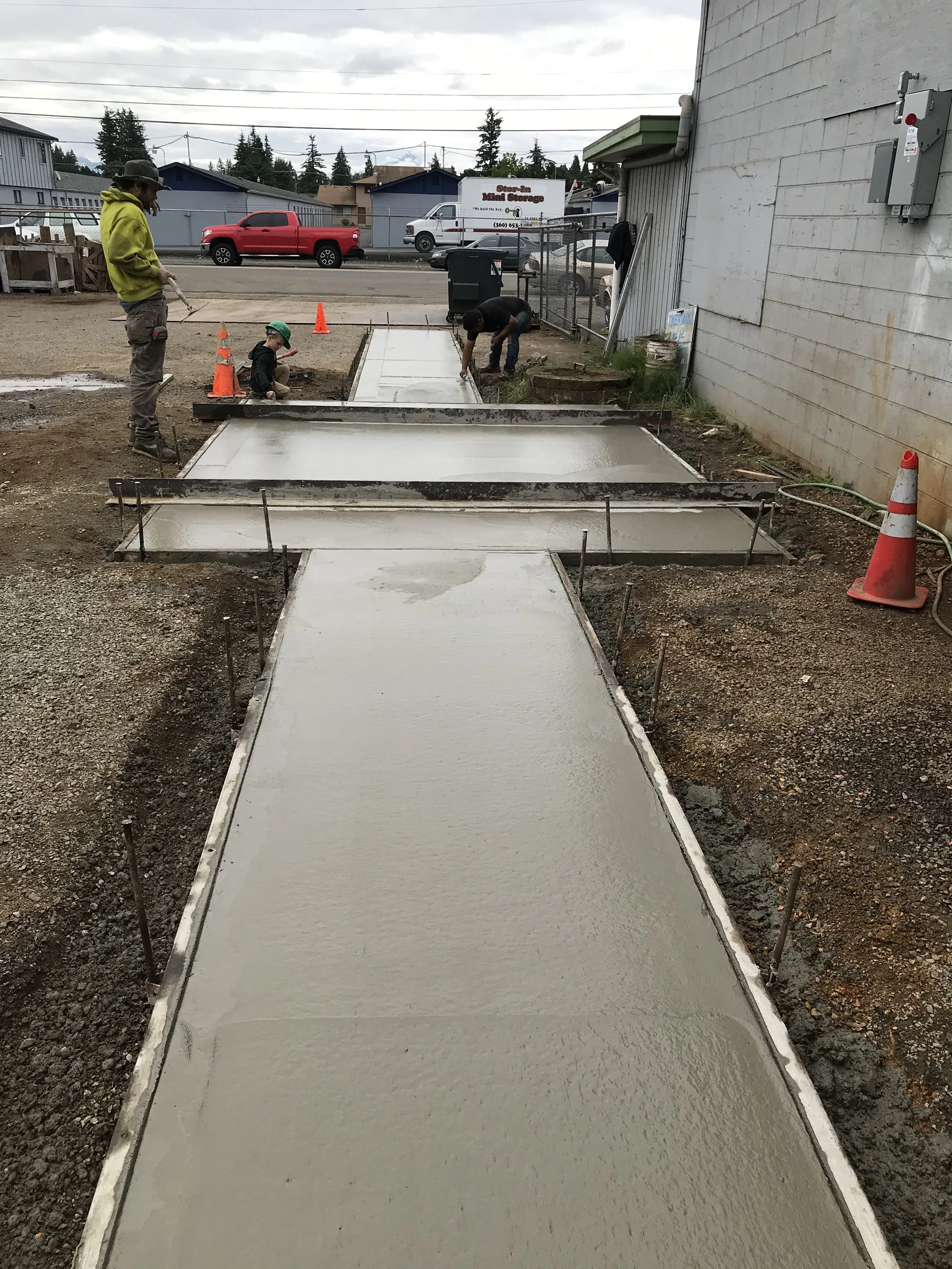 Concrete foundation pour and site work by Pilchuck Construction crew in Western Washington