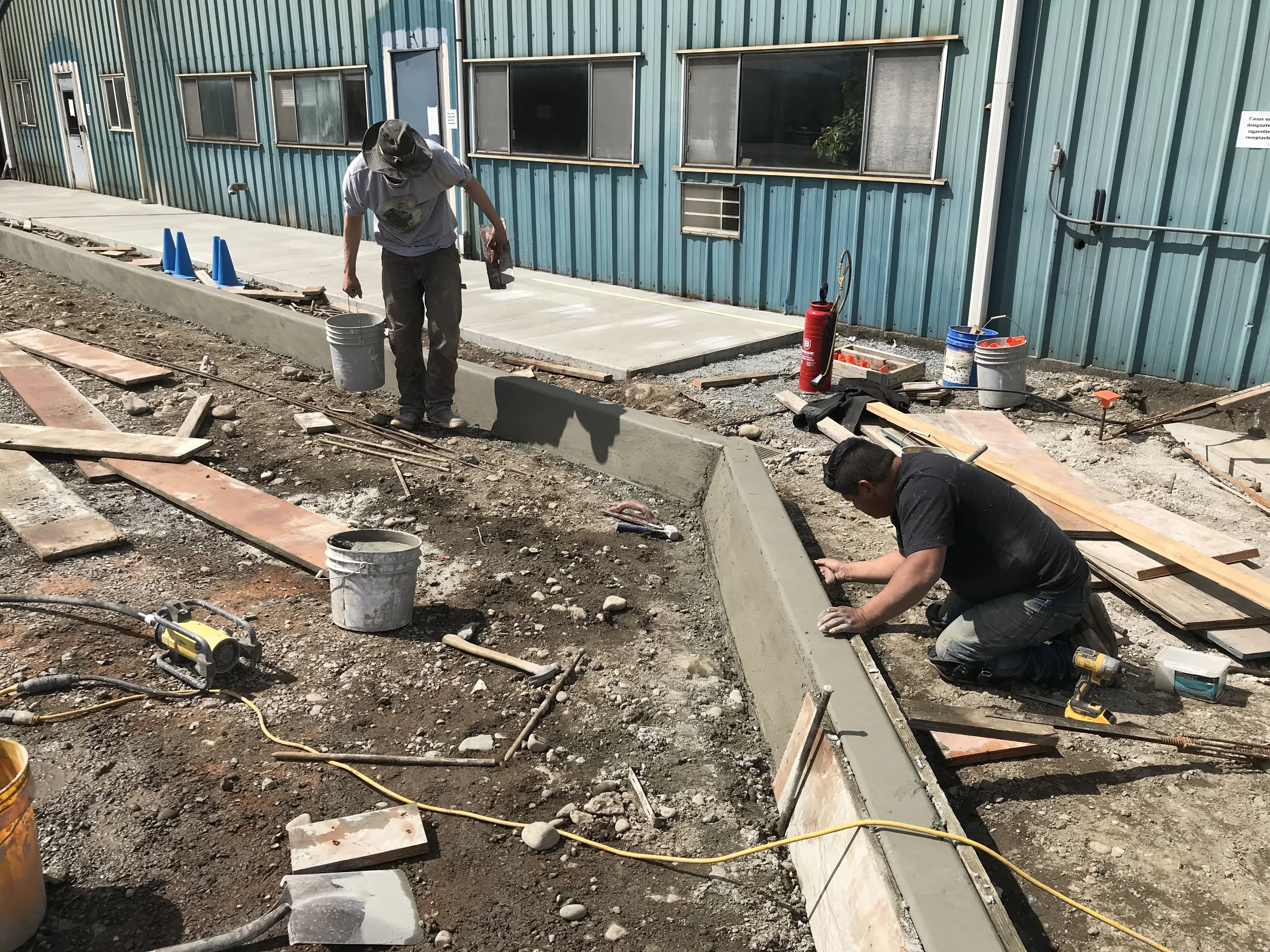 Commercial tenant improvement buildout with entry canopy and ADA ramp — Pilchuck Construction